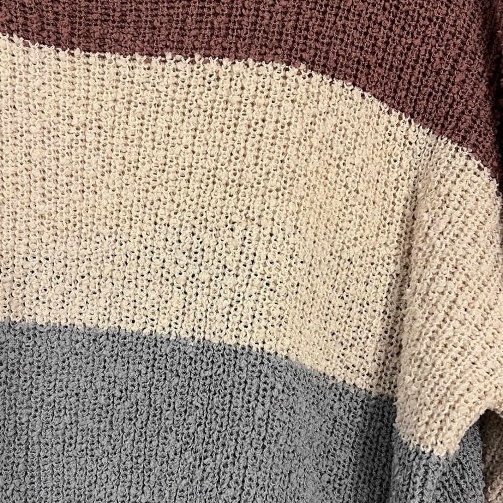 Debut Sz S Small Oversized Colorblock Knitted Cropped Sweater Soft - Picture 3 of 4